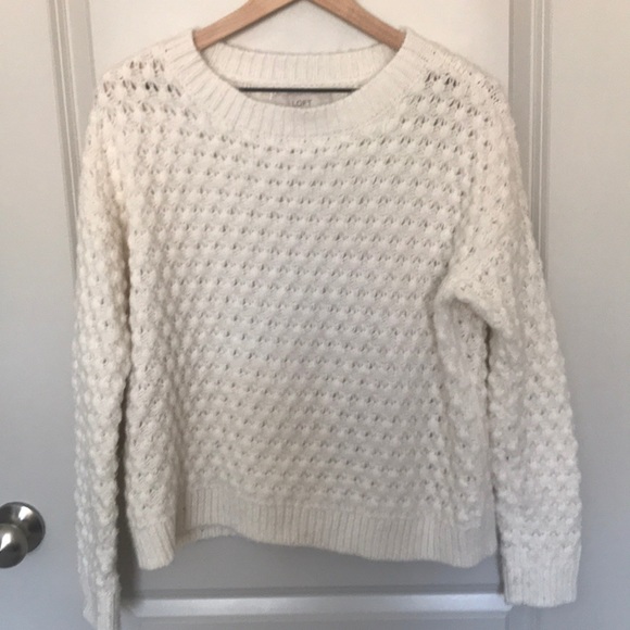 LOFT - Large white knit sweater - Picture 2 of 7